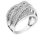 Diamond Criss Cross Cocktail Ring 2 Carat (ctw) in 14K White Gold