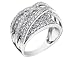 Jewelry : Diamond Criss Cross Cluster Ring 2 Carat (ctw) in 14K White Gold