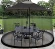Garden Creations JB5678 Outdoor 9-Foot Umbrella Table Screen, Black