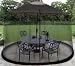 Garden Creations JB5678 Outdoor 9-Foot Umbrella Table Screen, Black