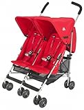 Maclaren Twin Triumph Stroller, Scarlet and Silver