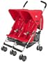 Maclaren Twin Triumph Stroller, Scarlet and Silver