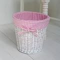 White Wastepaper Basket Pink