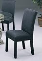 Set of 2 Modern Contemporary Black Fabric Parson Dining Chairs