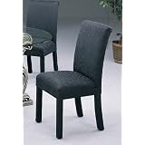 Set of 2 Modern Contemporary Black Fabric Parson Dining Chairs by visiondecor Furniture