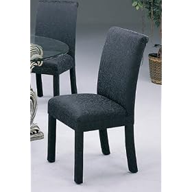 Set of 2 Modern Contemporary Black Fabric Parson Dining Chairs by visiondecor Furniture