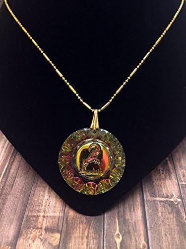 Handmade Gold Plated Chain Necklace with a Vintage 1970's Aries Greek Zodiac Pendant