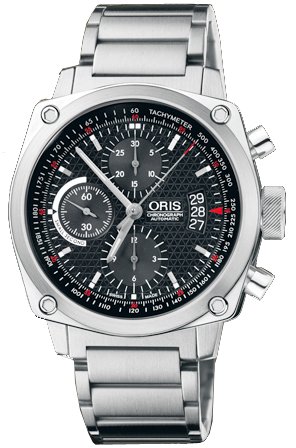 Oris Mens 4154MB BC4 Chronograph Stainless Steel Bracelet Watch