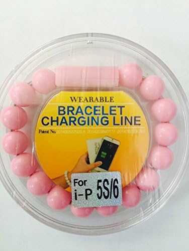 CHARGER BRACELET FOR iPHONE | "PINK" BEADS iPhone 5 and 6 charger ipad & ipad mini |