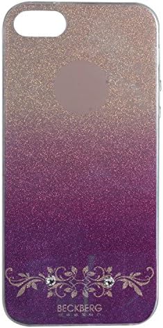 National Wind Series Glitter Star Print Swarovski Rhinestones TPU Iphone 5 5s SE Case Cove (Purple)