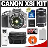Canon Digital Rebel XSi Digital SLR Camera (Silver) with EF-S 18-55mm IS & 55-250mm IS Lens + 16GB Card + Battery + Case + Cameta Bonus Accessory Kit