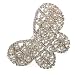 Michelena Silver Crystal Pearl Butterfly Hair Barrette