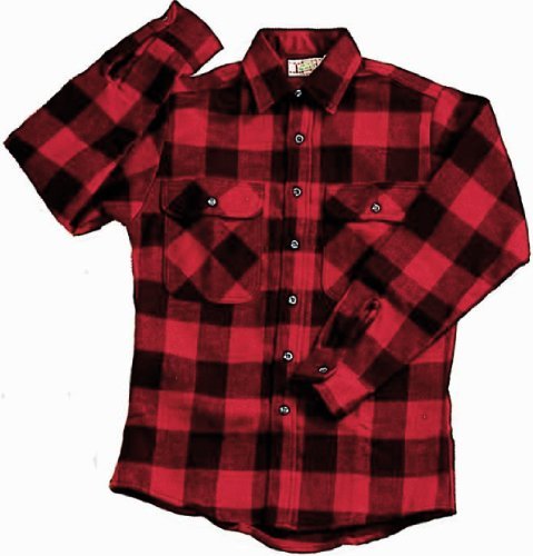 EXTRA HEAVYWEIGHT BRAWNY FLANNEL SHIRT - RED/BLACK LARGE