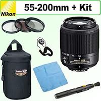 Nikon 55-200mm f4-5.6G ED AF-S DX Nikkor Zoom Lens + Deluxe Accessory Kit