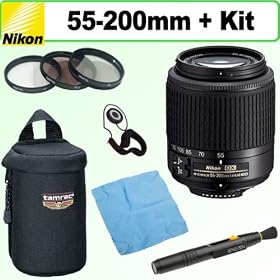 Click here to buy Nikon 55-200mm f4-5.6G ED AF-S DX Nikkor Zoom Lens + Deluxe Accessory Kit.