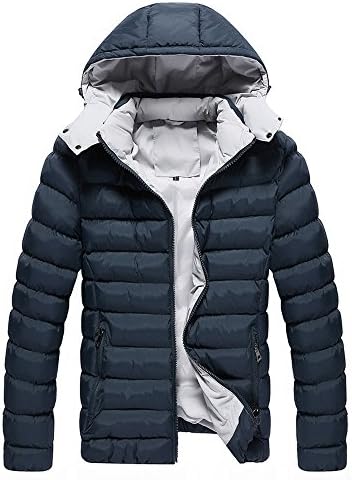 Fashion Men's Lightweight Cotton Padded Hooded Puffer Jacket Fleece Down Coat