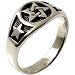 Pentacle & Stars - Sterling Silver Ring - Size 8