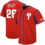 MLB Majestic Chase Utley Philadelphia Phillies Youth Wind-Up Jersey - Red (Small)