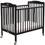 LA Baby Contemporary Style Portable Crib for Institutional Use, Cherry