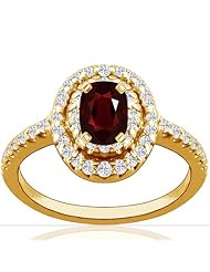 14K Yellow Gold Cushion Cut Ruby Ring With Sidestones (GIA Certificate)