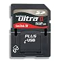 SanDisk Ultra II SD Plus - Flash memory card - 512 MB - SD - Hi-Speed USB