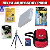 NB-5L Lithium-Ion Battery Pack and Accessories for Canon Powershot SD700IS, SD790IS, SD800IS, SD850IS, SD870IS, SD880IS, SD890IS, SD900, SD950IS & SD990IS Digital Cameras