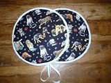 Cute Puppy Dog Pug Yorkie AGA Hob Lid Covers Hob Top Pads  from kitsch n crafts