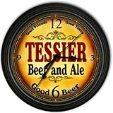 Tessier 's Beer and Ale Black Cascading Pub Style Wall Clock