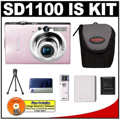 Canon PowerShot SD1100 IS Digital Camera with Spare NB 4L Battery + Case + Cameta Bonus Accessory Kit