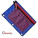 OMURA Zippered PENCIL POUCH ASSORTED COLOR w/ Mesh Windows & Standard 3-Ring Binder, PACK OF 6