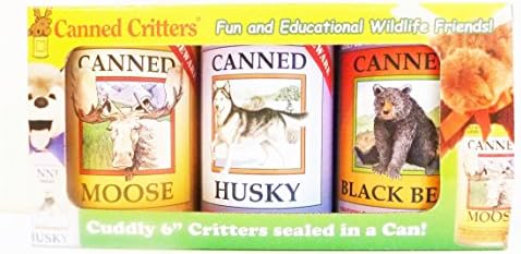 Canned Critters-set of 3-Moose, Husky and Black Bear-Northern Gifts