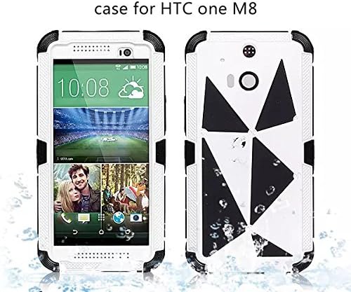City View(TM) Extreme Luxury Shockproof Dust/Dirt Proof Zinc Metal Gorilla Glass Military Heavy Duty Protection Hard Cover Skin Case for HTC One M8 (White)