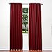 Best Home Fashion Basic Thermal Insulated Blackout Curtains - Back Tab/Rod Pocket - Burgundy - 52