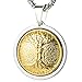 GESTALT COUTURE Unique Tungsten Medallion Necklace. Stainless Steel Tree of Life Inlay with 18kt Gold Plating.