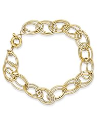14k Fancy Oval Link Bracelet, Best Quality Free Gift Box Satisfaction Guaranteed