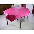 65 inch square Carmagnole Tone on Tone Coated Pink French Tablecloth