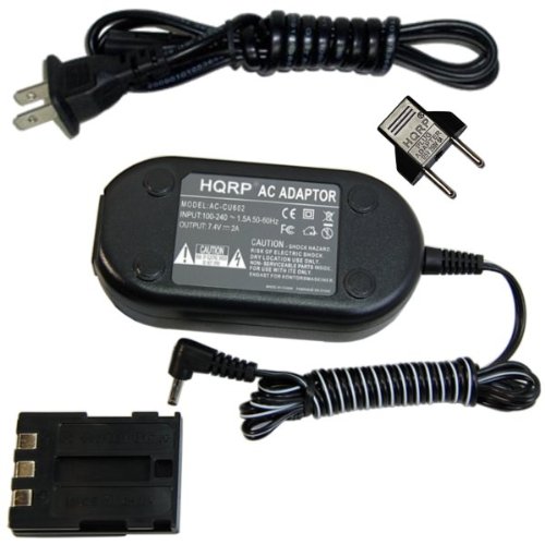 HQRP Kit AC Power Adapter and DC Coupler compatible with Canon ACK-DC20 ACKDC20 fits PowerShot G7, G9, EOS Digital Rebel XT, EOS 350D Digital Camera plus Euro Plug Adapter