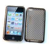 Apple iPod Touch 4th Generation Crystal Silicone Skin Case "Transparent Smoke Grey Diamonds"