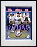 Los Angeles Dodgers 2007 Big 3 Hitters Composite Double Matted 8 x 10 Photograph in Black Anodi