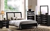 4pc Queen Size Bedroom Set Black Finish
