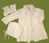 HAND MADE KNIT - Baby Diaries IVORY 3pc. Christening Gown