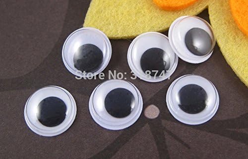 20mm Black and White round plastic wiggling eyes toy for toy accessories 100pcs/lo