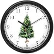 Christmas Tree Christmas Theme Wall Clock by WatchBuddy Timepieces (Black Frame)