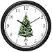 Christmas Tree Christmas Theme Wall Clock by WatchBuddy Timepieces (Black Frame)
