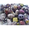 Purple ASSORTED FANCY BEAD MIX Lampwork Crystal Czech Glass Lucite Acrylic Wood Metal