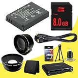 PS-BLS1 Lithium Ion Replacement Battery + 8GB SDHC Class 10 Memory Card + 37mm Wide Angle Lens + 37mm 2x Telephoto Lens + Mini HDMI Cable + Multi Card USB Reader + Memory Card Wallet + Deluxe Starter Kit for Olympus Pen E-P3 Digital SLR Cameras DavisMAX Accessory EP3 Bundle