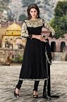 Black Poly Georegtte Salwar Suit
