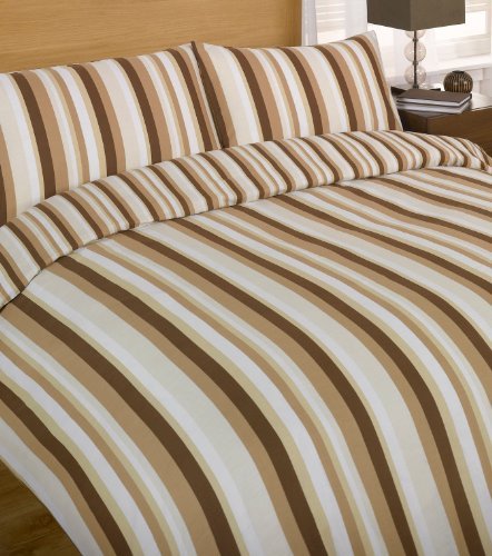 Stripes Brown Beige Natural Double Quilt Duvet Cover