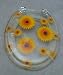 Clear Lucite Resin toilet seat Yellow Sun flower