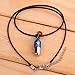 Yazilind Stainless Steel Silver Love Pill Capsule Shape Pendant Necklace PU Leather Chain
